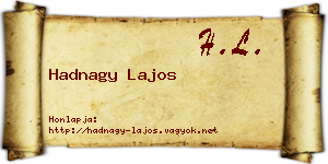 Hadnagy Lajos névjegykártya